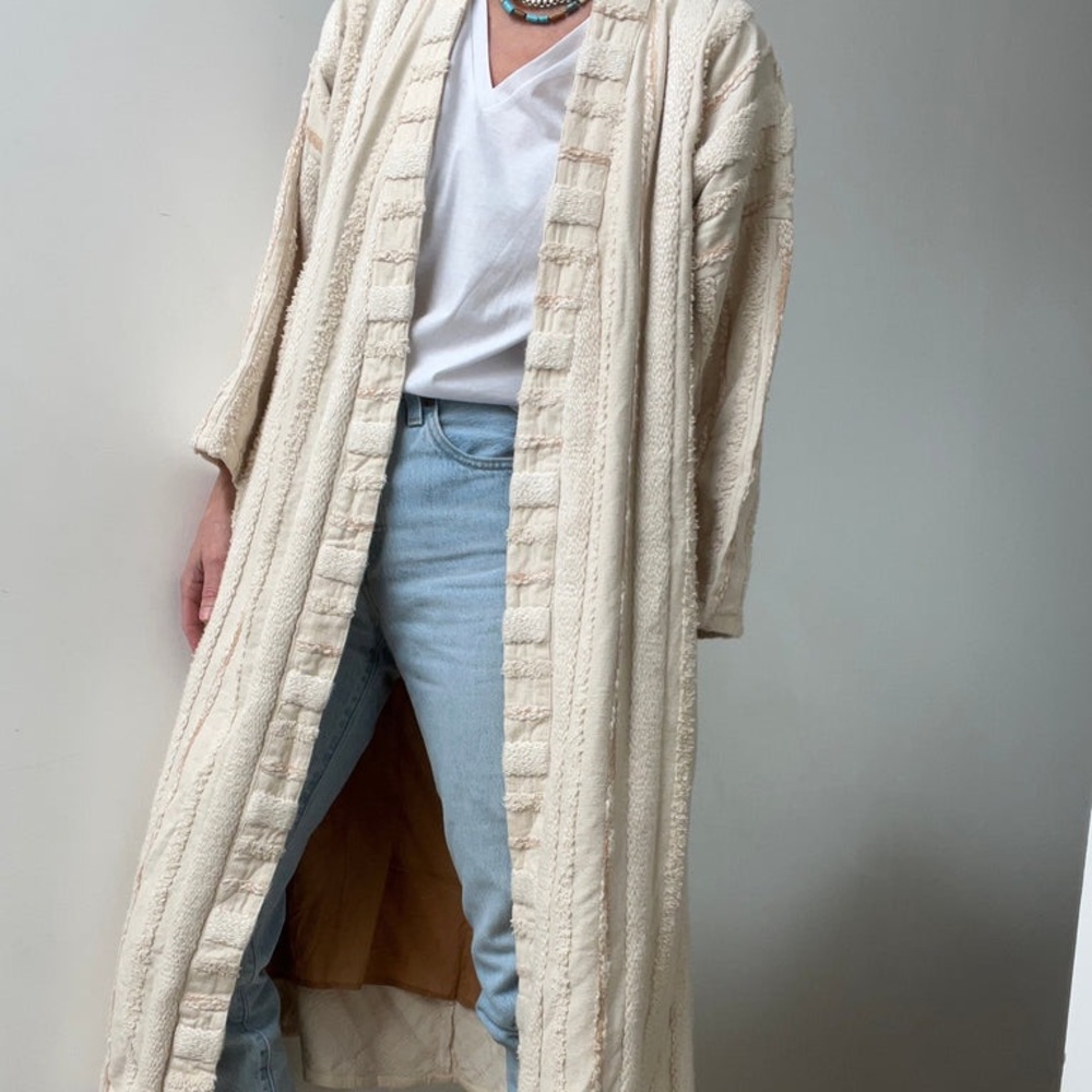 Ollari Renee Duster Coat in Ivory. Size XSmall.